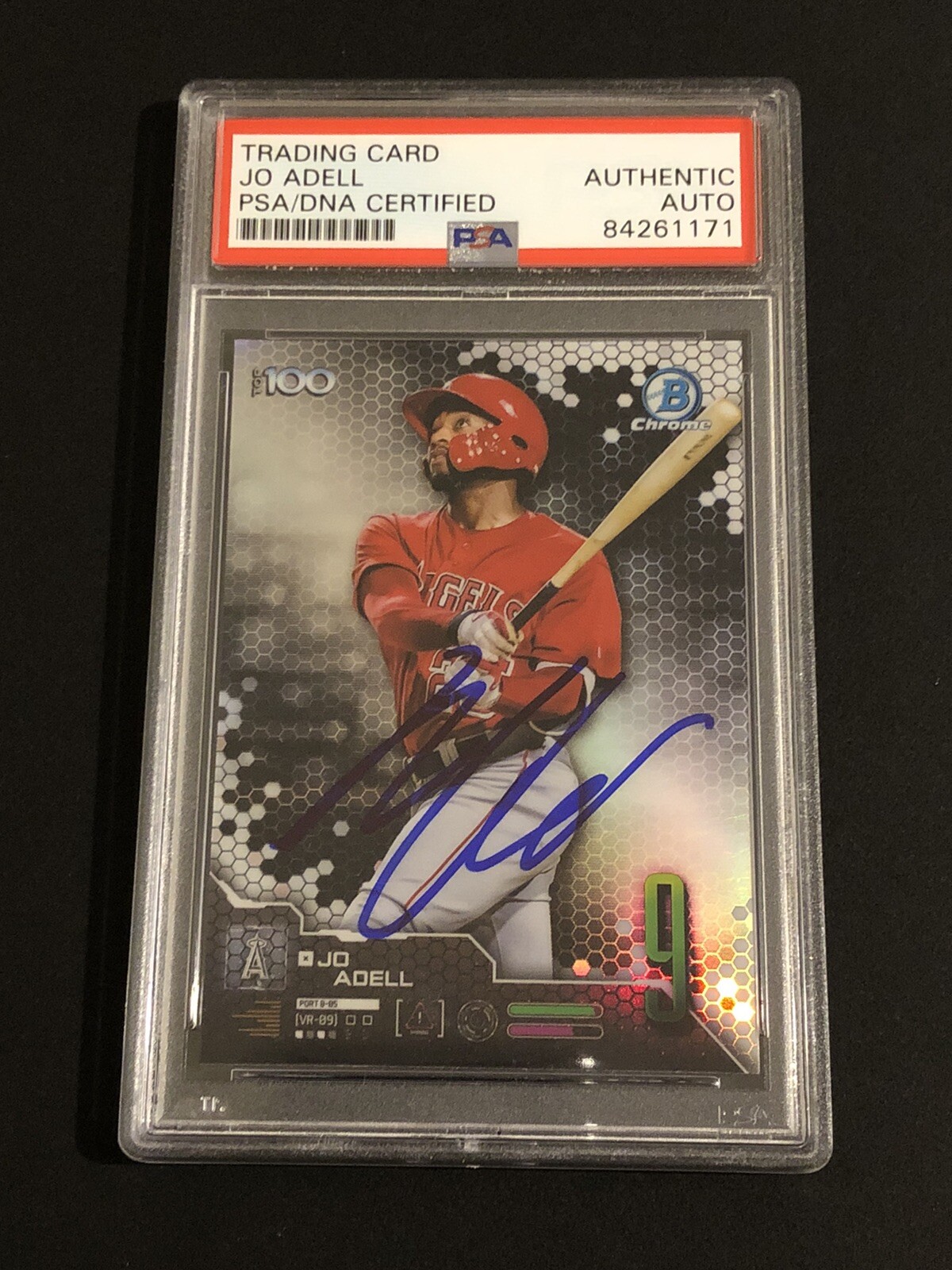 Jo Adell 2019 Bowman Top 100 Signed Autographed Angels RC Card + PSA/DNA