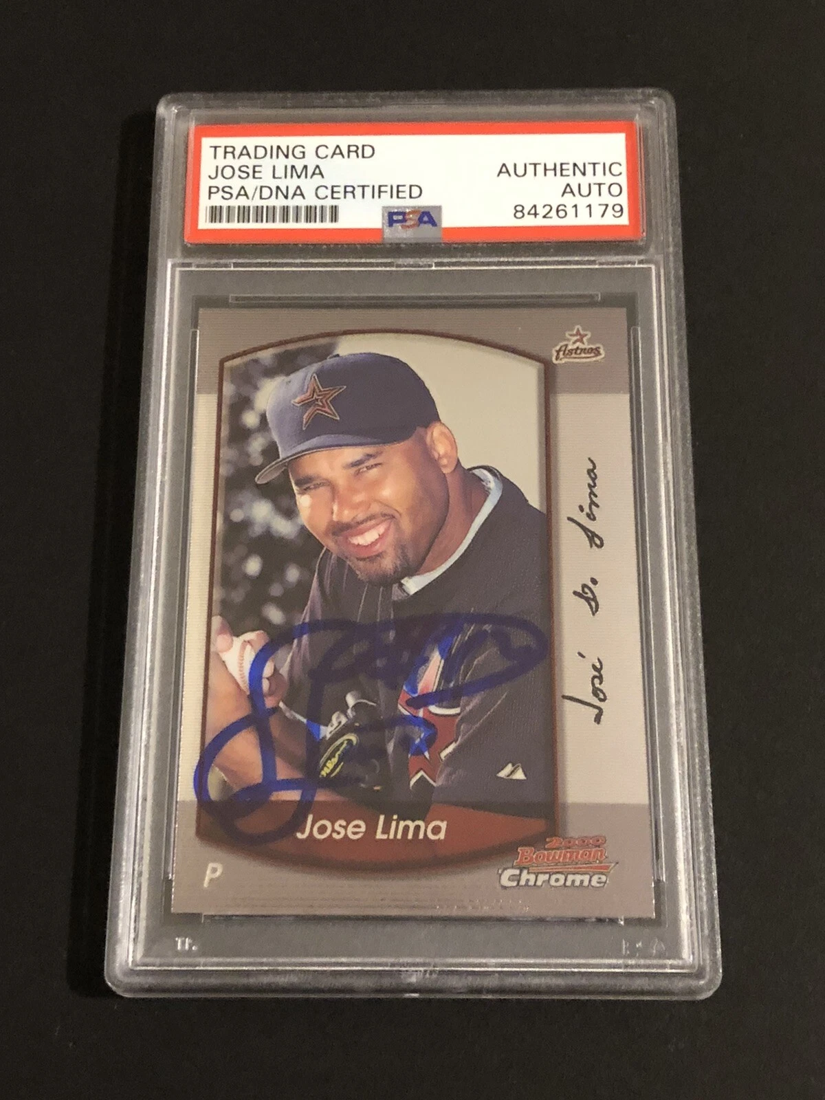Jose Lima Signed Autographed 2000 Bowman Chrome Houston Astros Card Psa/Dna