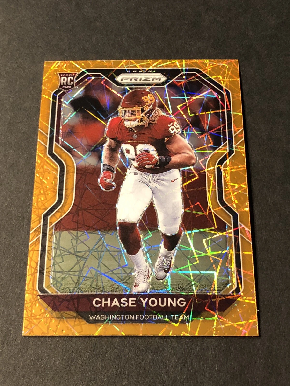 2020 Panini Prizm CHASE YOUNG Orange LAZER Prizm ROOKIE #383 Washington