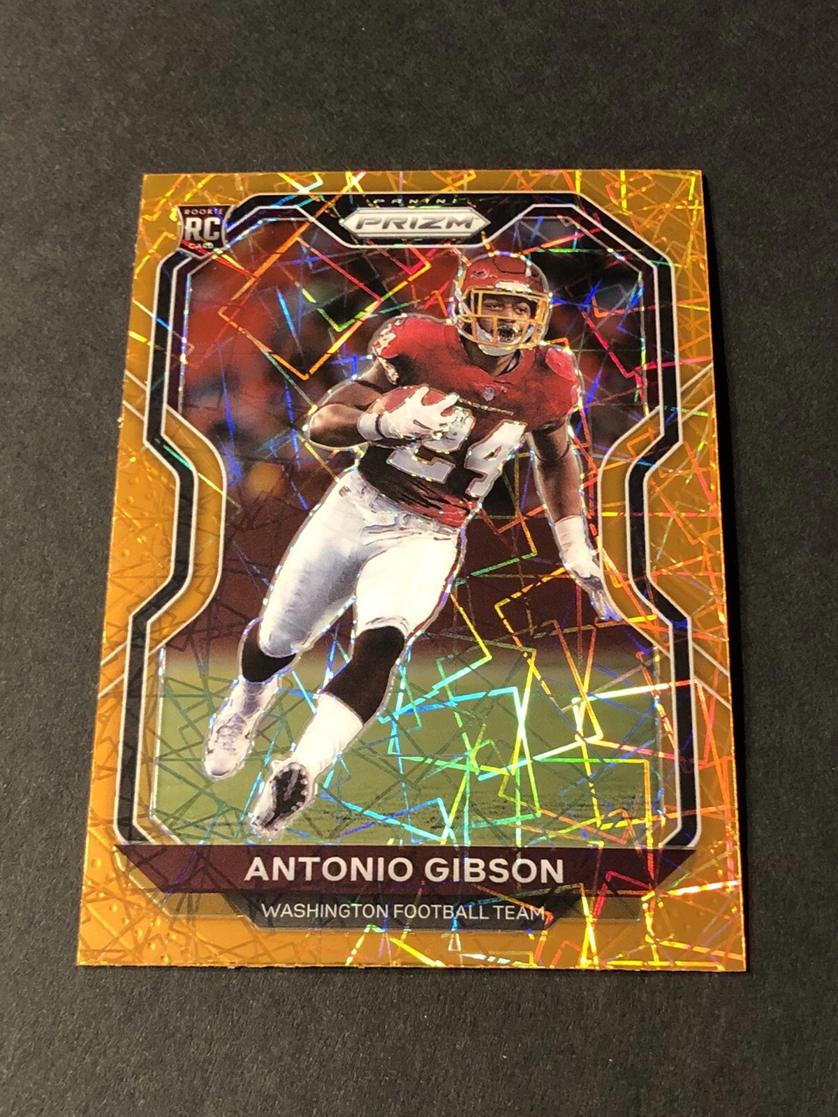 2020 Panini Prizm Antonio Gibson Orange Laser Washington #384 Rc