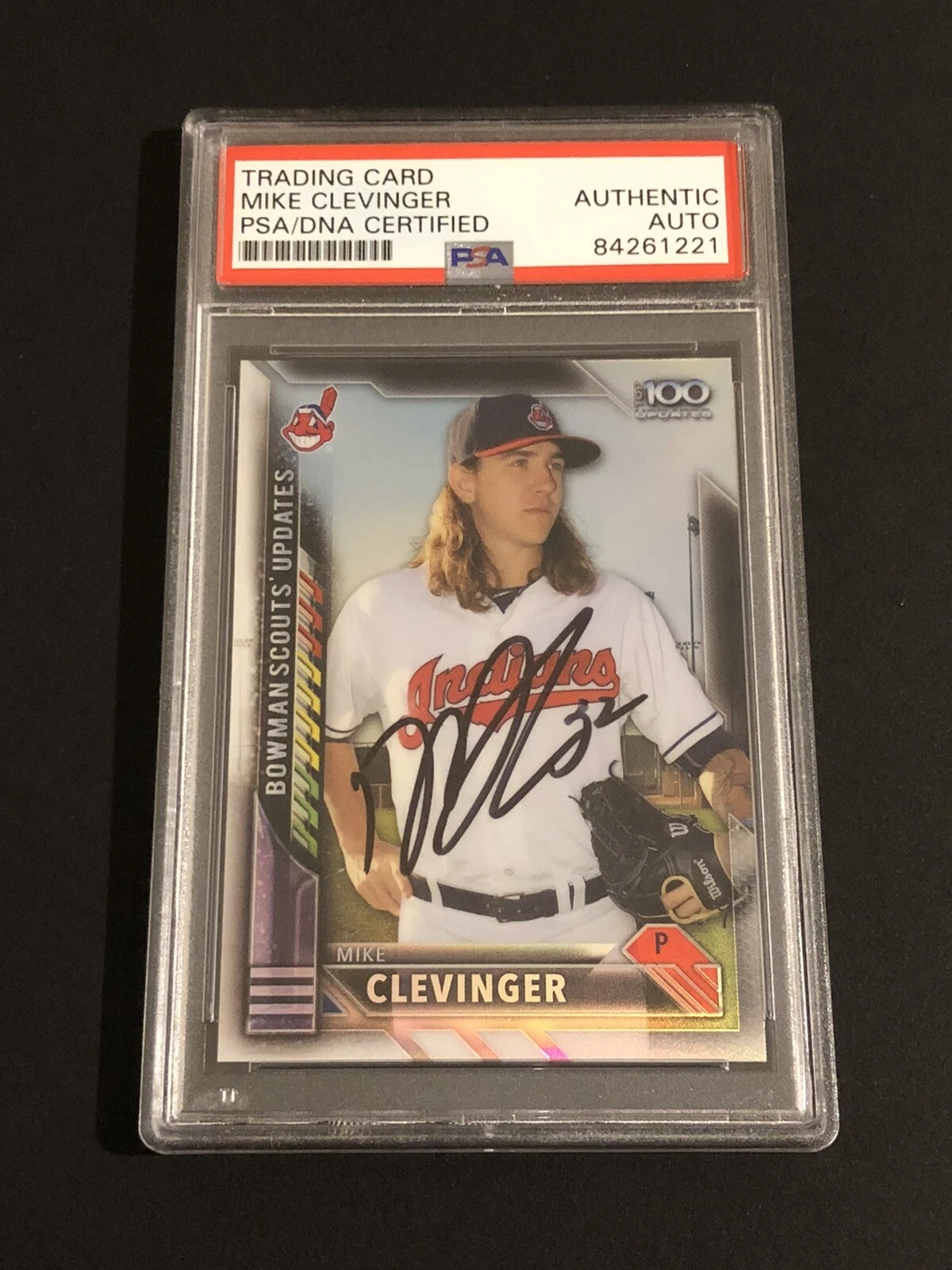 Mike Clevinger Bowman Chrome Top 100 Signed Autographed Padres Card Psa/Dna