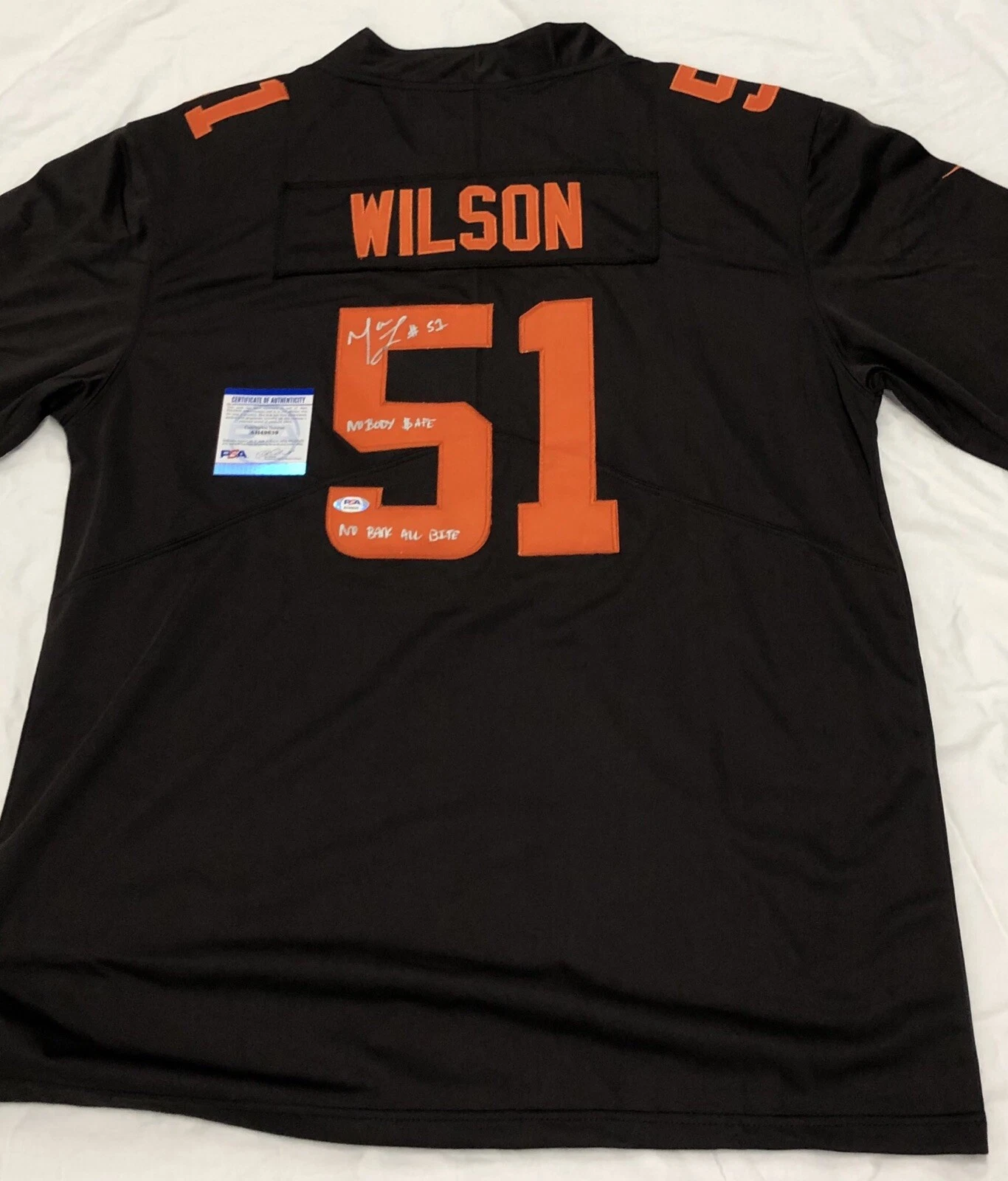 Mack Wilson Signed Autographed Cleveland Browns Jersey 2 Inscriptions Psa/Dna