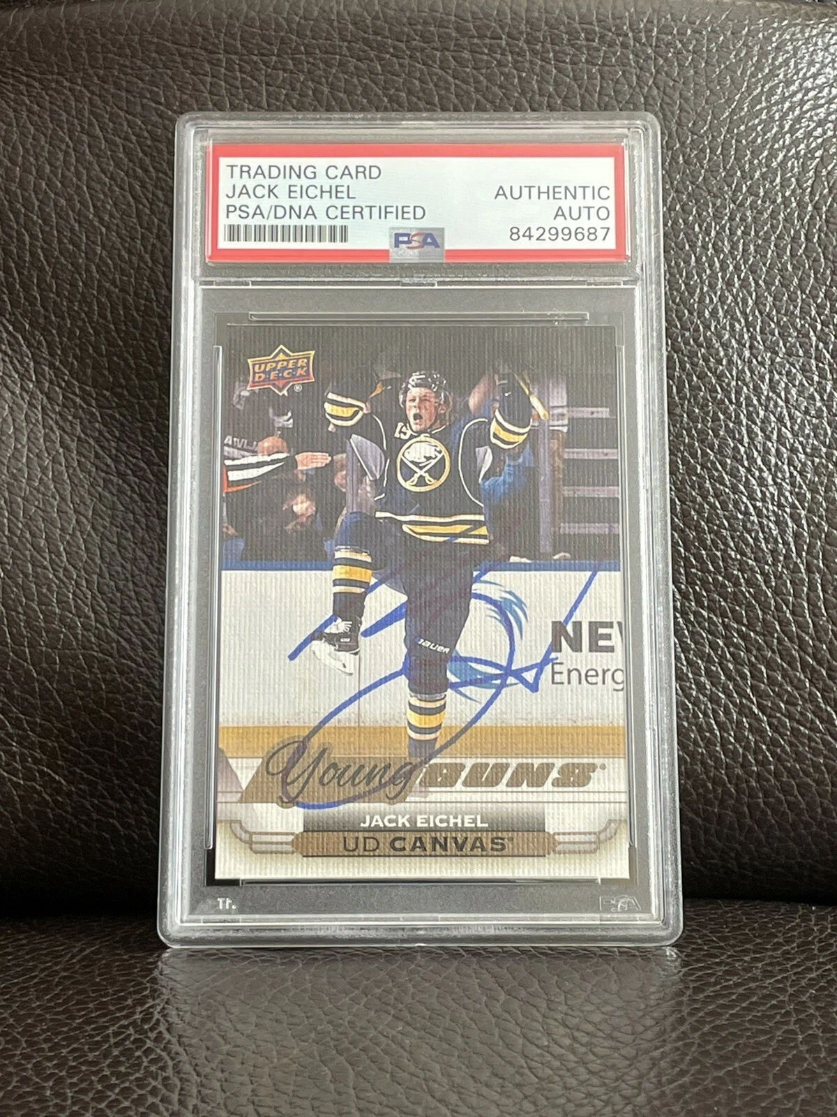 Jack Eichel Signed 2015-16 Series 1 Upper Deck UD Canvas Young Guns Psa/Dna Slab