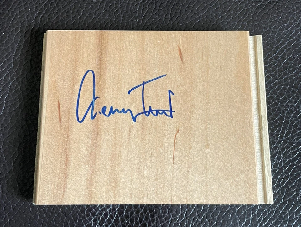 Jerry West Signed Floorboard Piece ~ Los Angeles Lakers THE LOGO