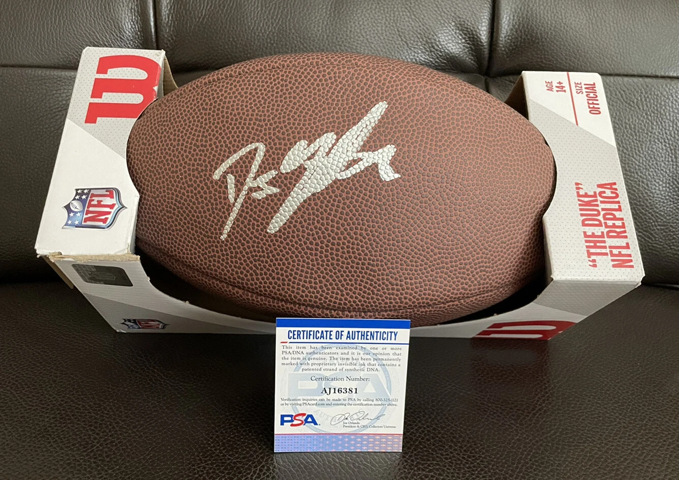 DJ Uiagalelei Signed “The Duke” NFL Replica Football Psa/Dna Coa ~Clemson Tigers