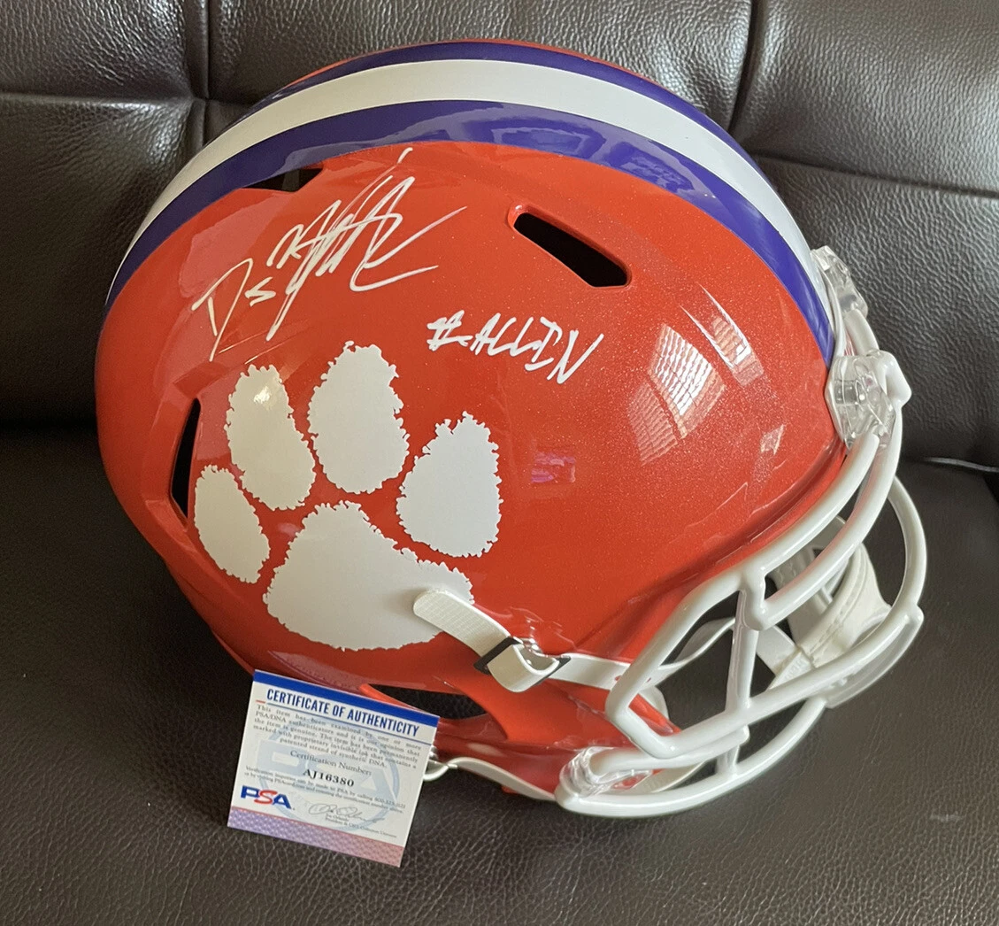 DJ Uiagalelei Signed Riddell Speed Rep Full Size Helmet “#ALLIN” Psa/Dna Coa