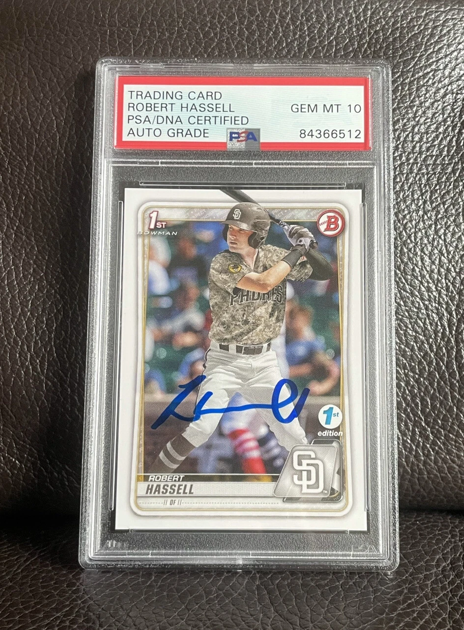 Robert Hassell Signed 2020 1st Bowman 1st Edition Card Psa/Dna GEM MINT 10 AUTO