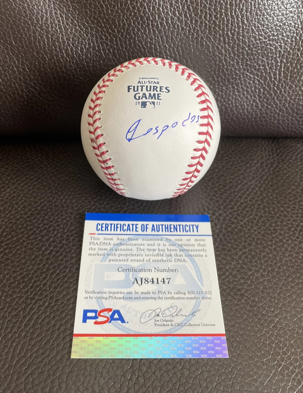 Yoelqui Céspedes Signed Official 2021 All Star Futures Game Baseball Psa/Dna Coa