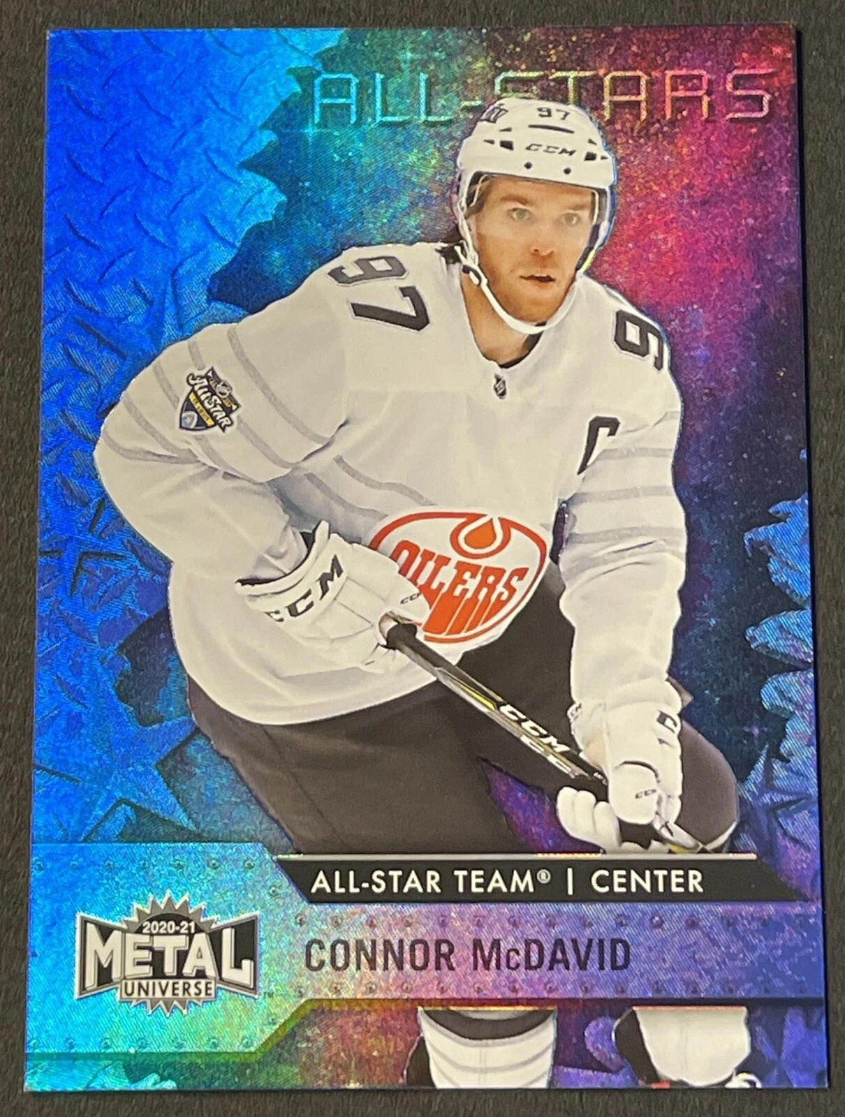Connor McDavid 2020-21 Skybox Metal Universe All-Stars Blue Spectrum #192