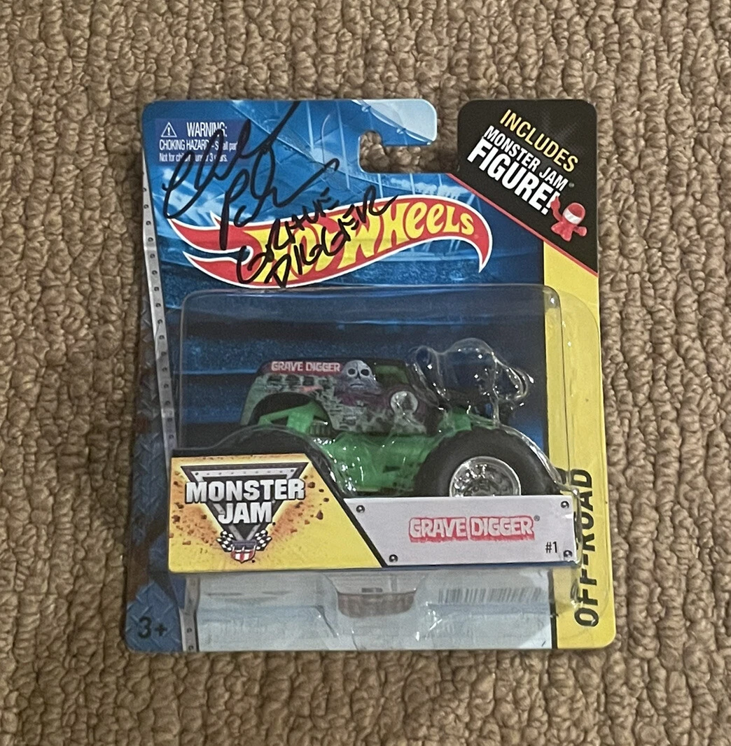 Monster Jam 2013 Hot Wheels Grave Digger Signed By Driver Charlie Pauken RARE