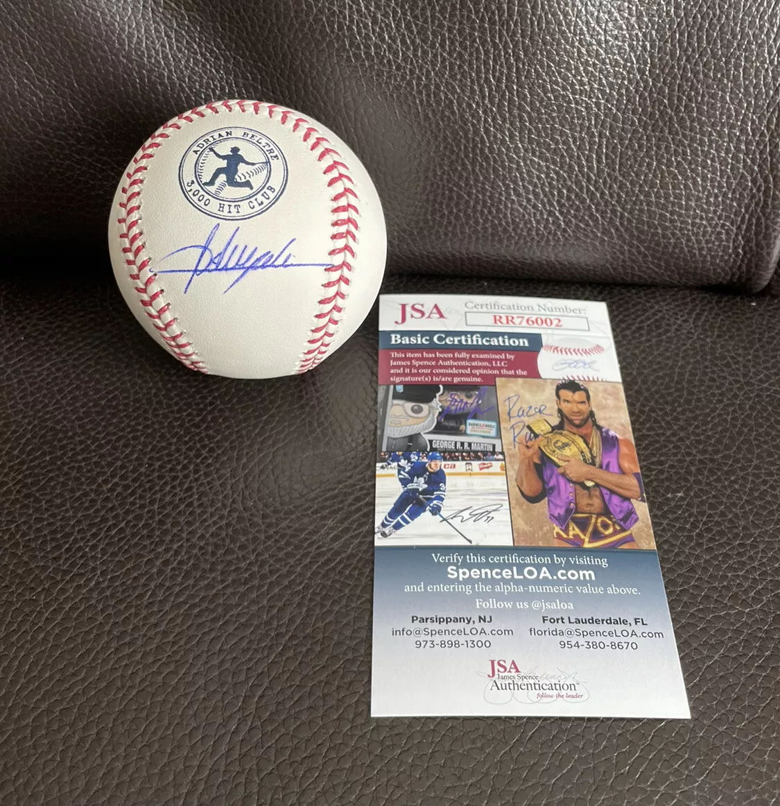 Adrian Beltre Signed 3,000th Hit Club Logo Baseball + JSA Coa Texas Rangers