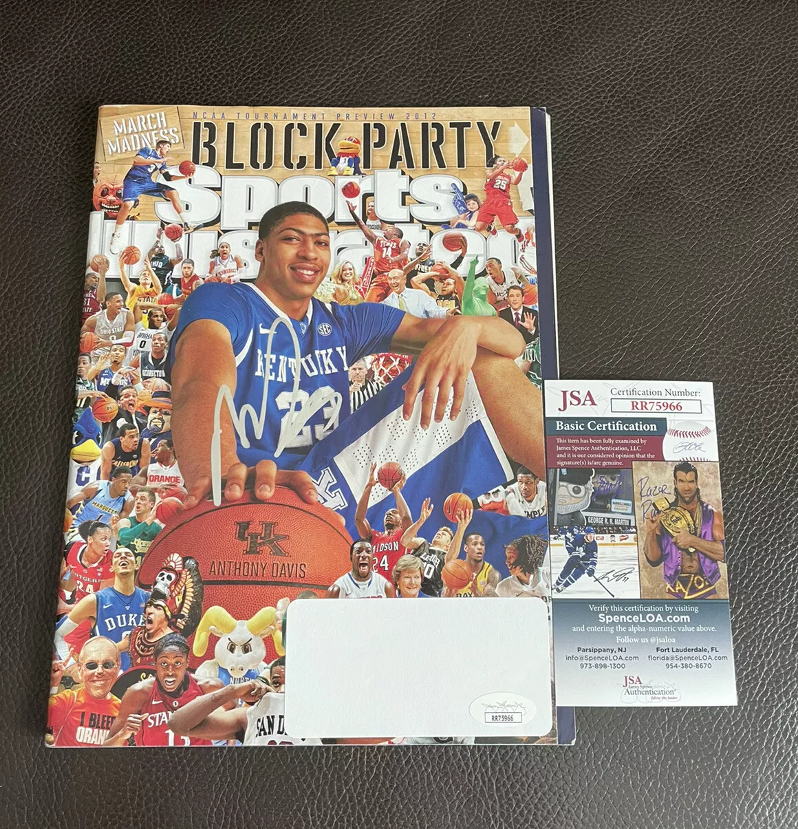 ANTHONY DAVIS SIGNED 2012 SPORTS ILLUSTRATED FULL MAGAZINE + JSA COA KENTUCKY COLLECTIBLE MEMORABILIA