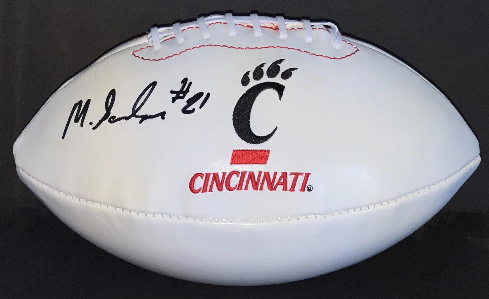 Myjai Sanders Signed Autographed Cincinnati Bearcats Logo Football JSA