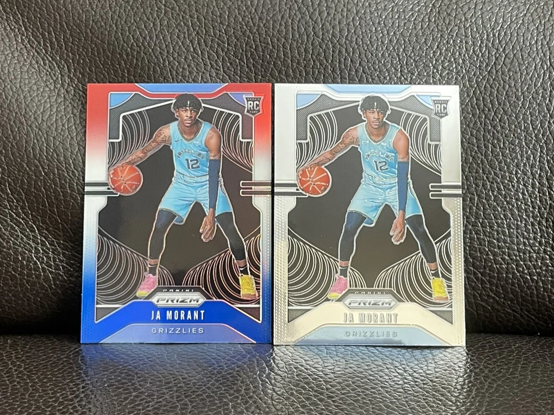 Ja Morant Lot of 2 2019 Prizm Rookie Cards #249- Red Ehite & Blue + Base🔥📈Psa?