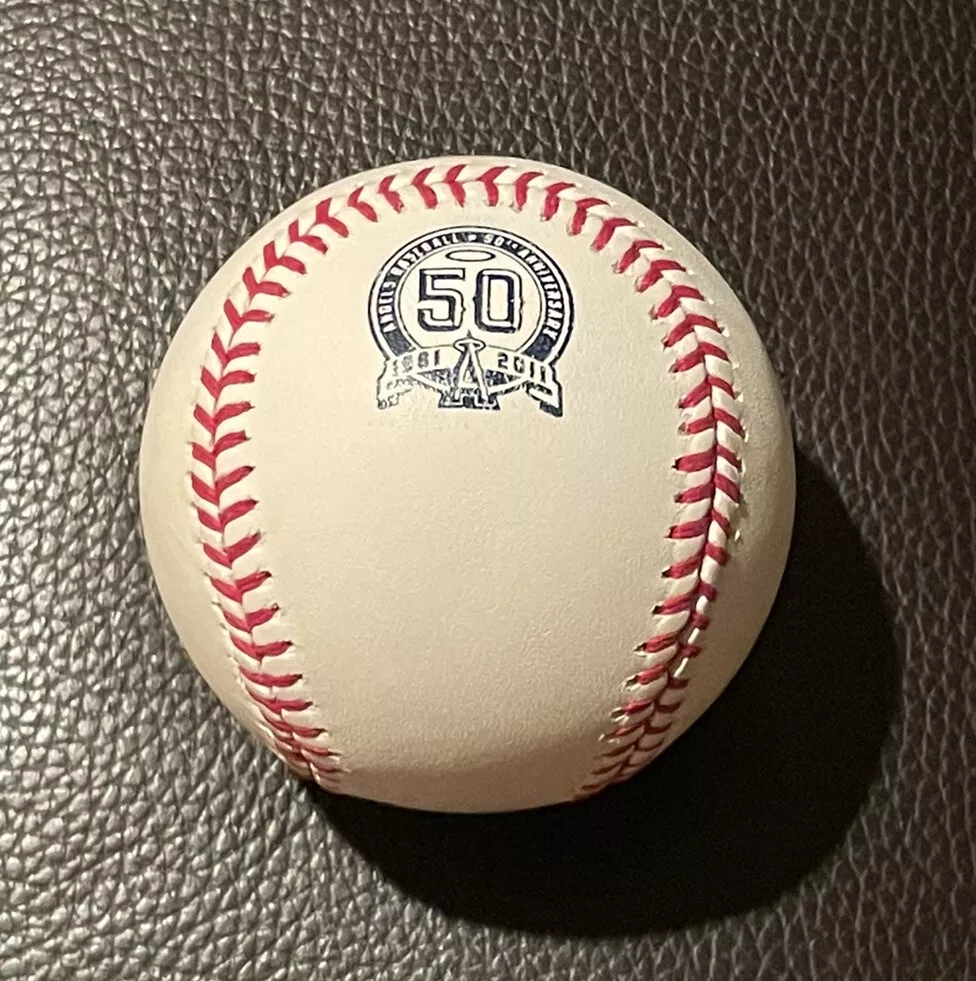 Angels Baseball 50th Anniversary Official Logo Baseball Mike Trout Rookie Season