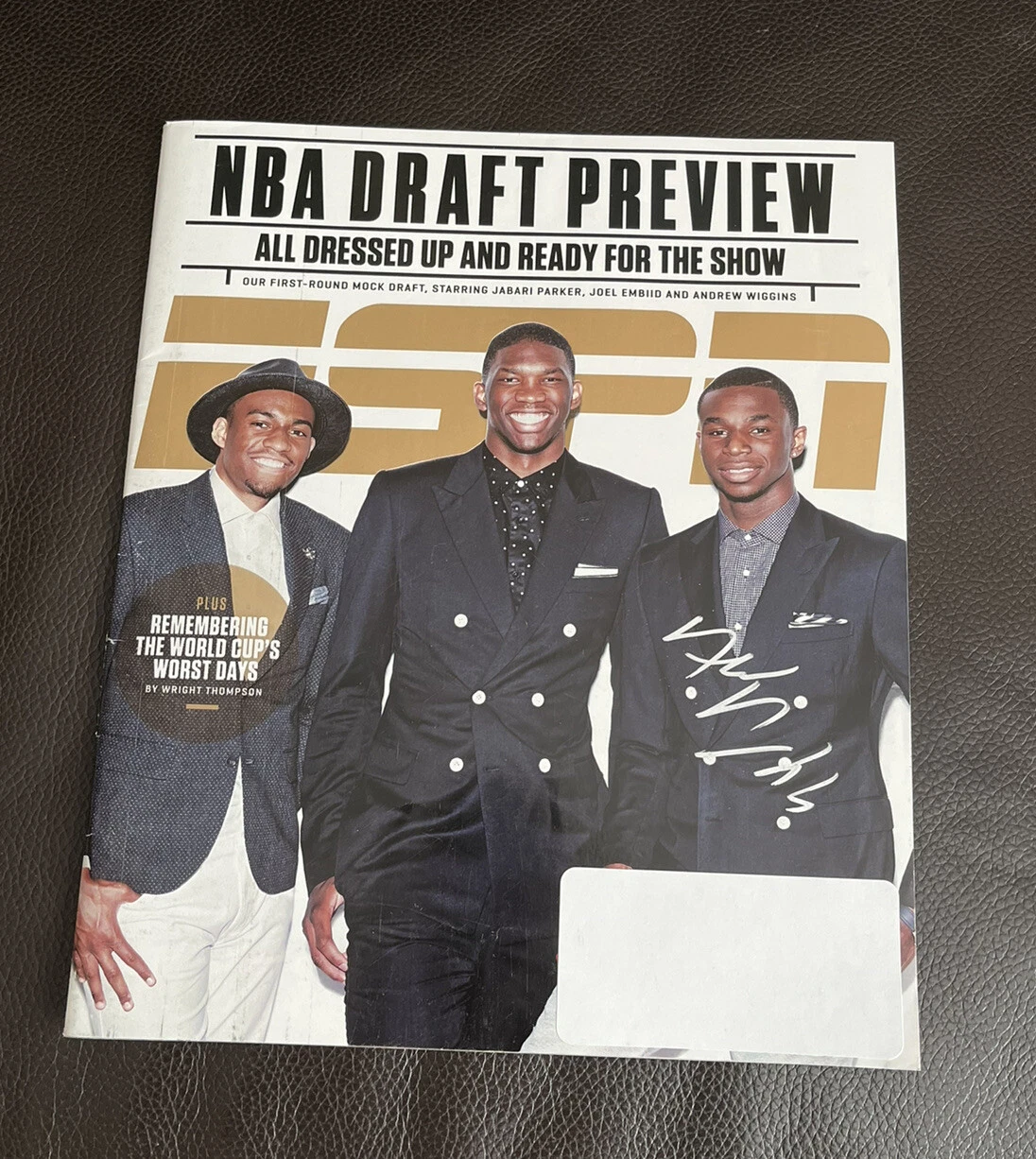ANDREW WIGGINS SIGNED NBA DRAFT PREVIEW ESPN FULL MAGAZINE COVER COLLECTIBLE MEMORABILIA