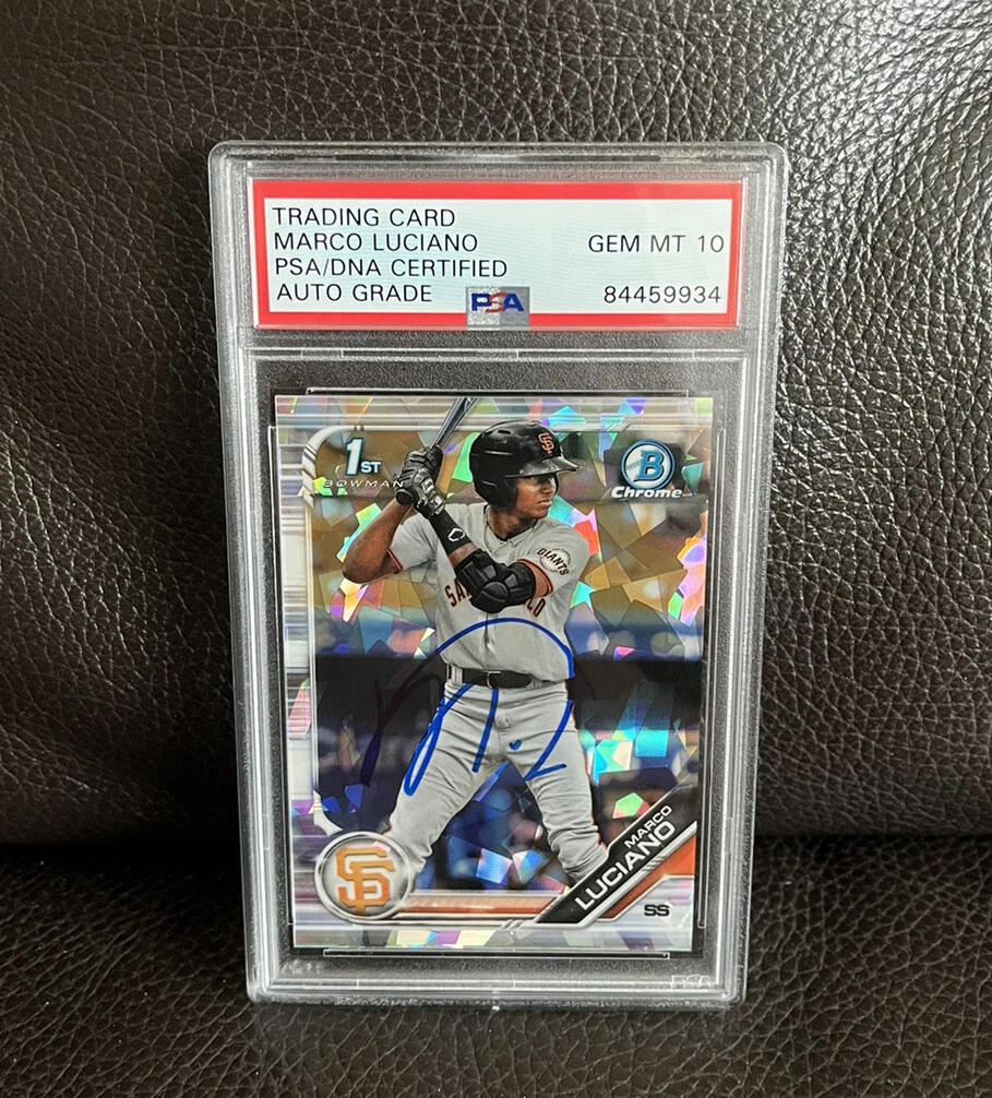 Marco Luciano Signed 2019 1st Bowman ATOMIC Refractor Psa/Dna GEM MT 10 AUTO