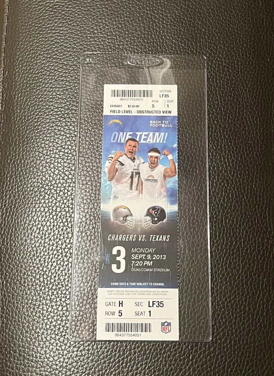 Deandre Hopkins NFL DEBUT Full Ticket Stub 9/9/2013 Houston Texans MINT