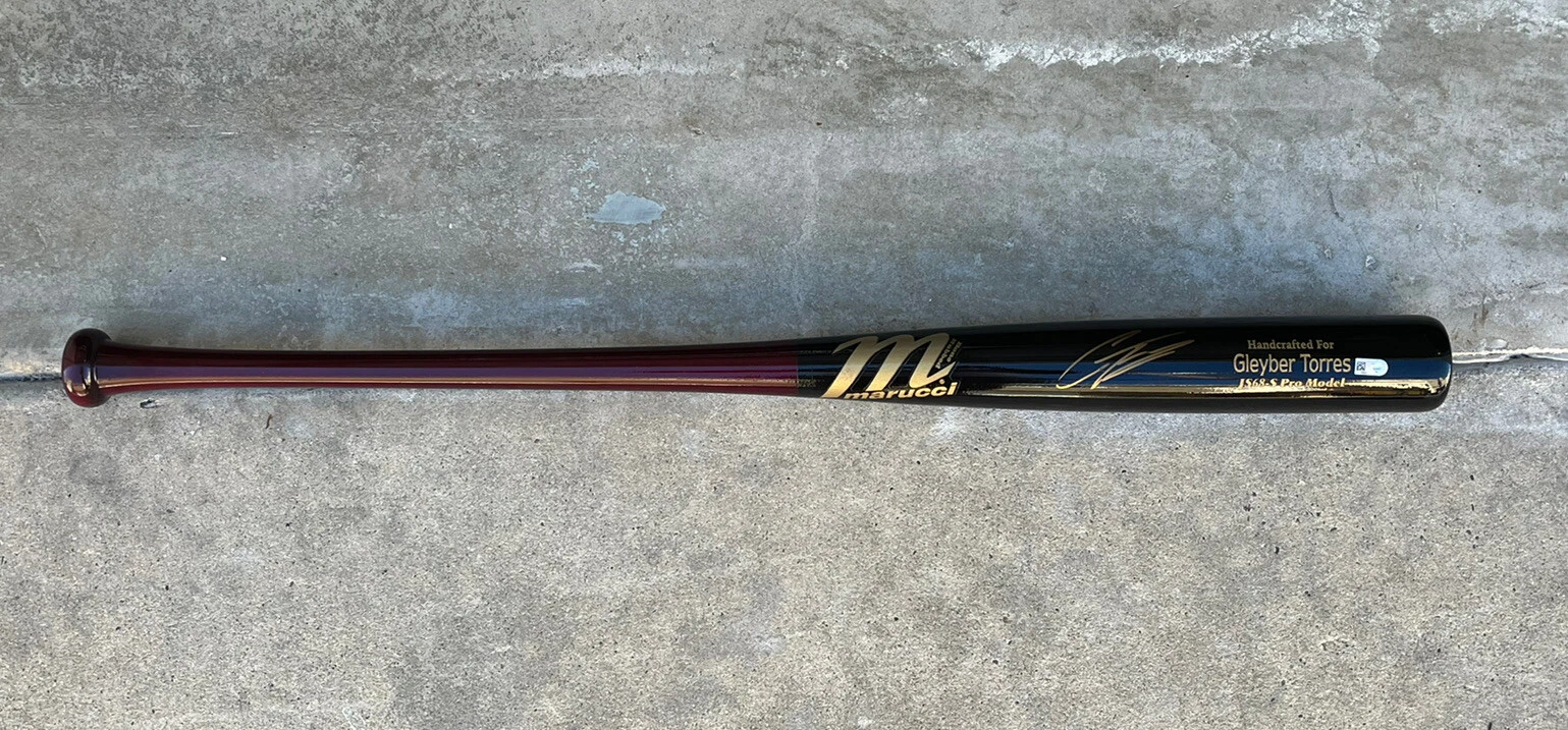 Gleyber Torres Signed Game Model Marucci Bat MLB Coa Hologram New York Yankees