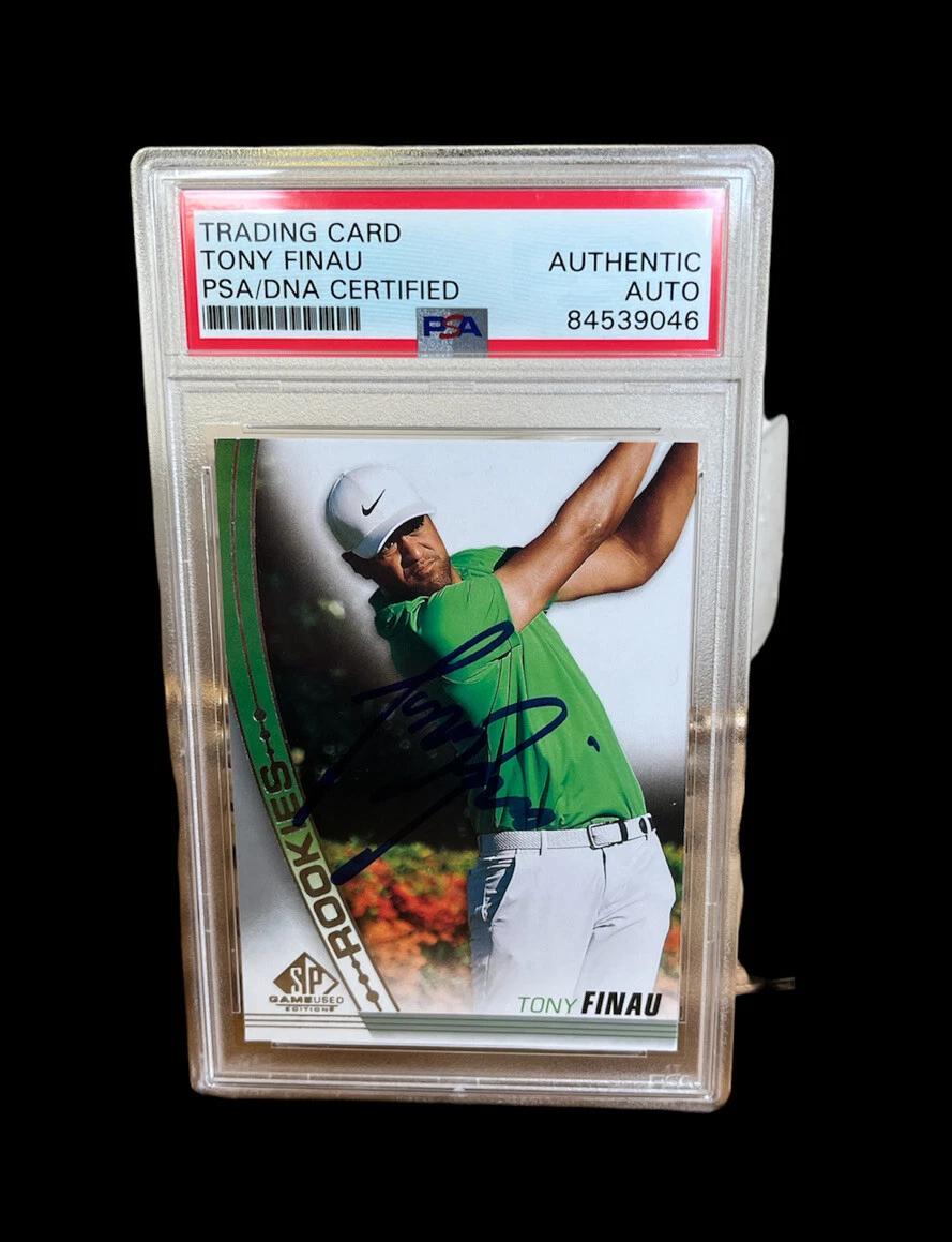 Tony Finau Signed 2020 Upper Deck SP Game Used Golf Rookie Card #30 Psa/Dna Slab