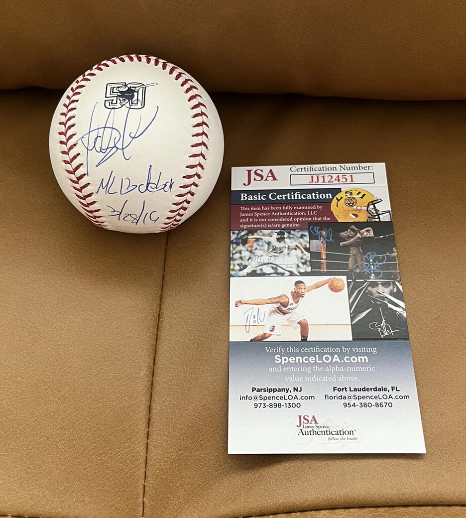Fernando Tatis Jr Signed Padres 50th Anny Baseball “MLB Debut 3/28/19” JSA Coa