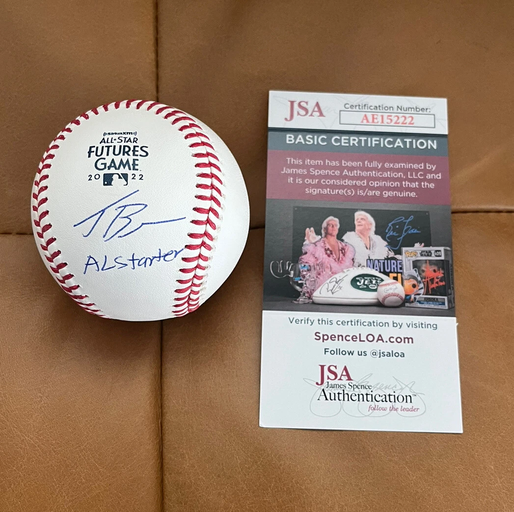Taj Bradley Signed 2022 All Star Futures Baseball “AL Starter” + JSA Coa TB Rays