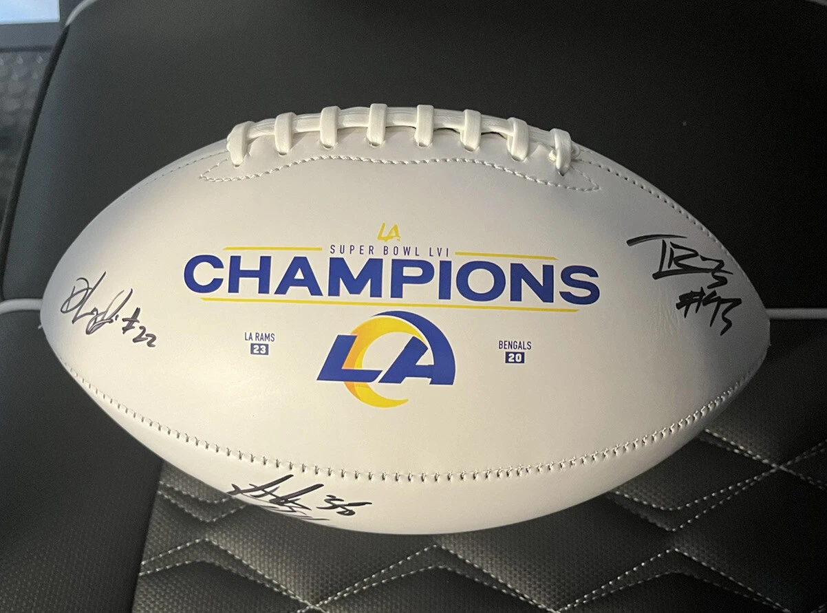 Long Jr Matt Gay Brown III JustIn Hollins Signed Super Bowl LVI Football Rams