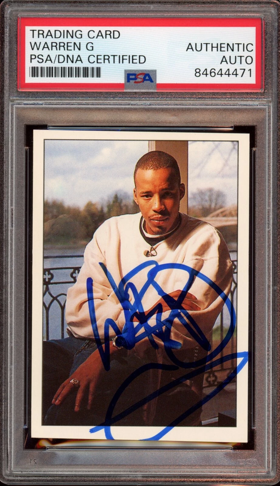 WARREN G SIGNED 1995 PANINI SMASH HITS ROOKIE CARD AUTO #50 PSA/DNA SLABBED RC COLLECTIBLE MEMORABILIA