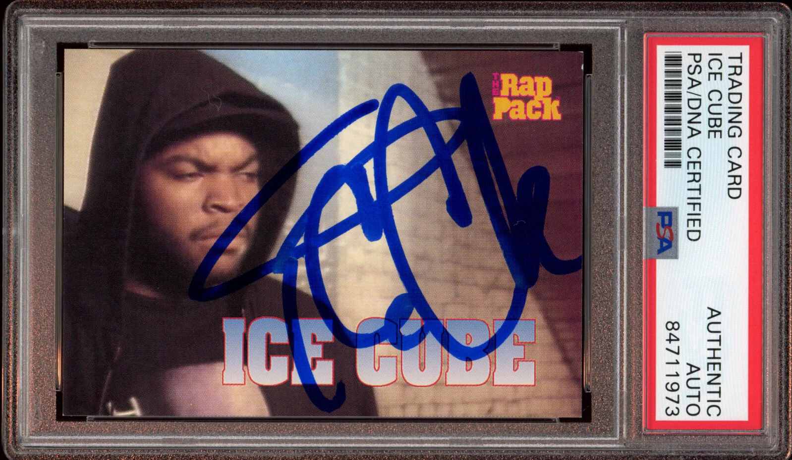 Ice Cube Signed 1991 Premier Rap Pack Rookie Card Auto #46 Psa/Dna Slabbed