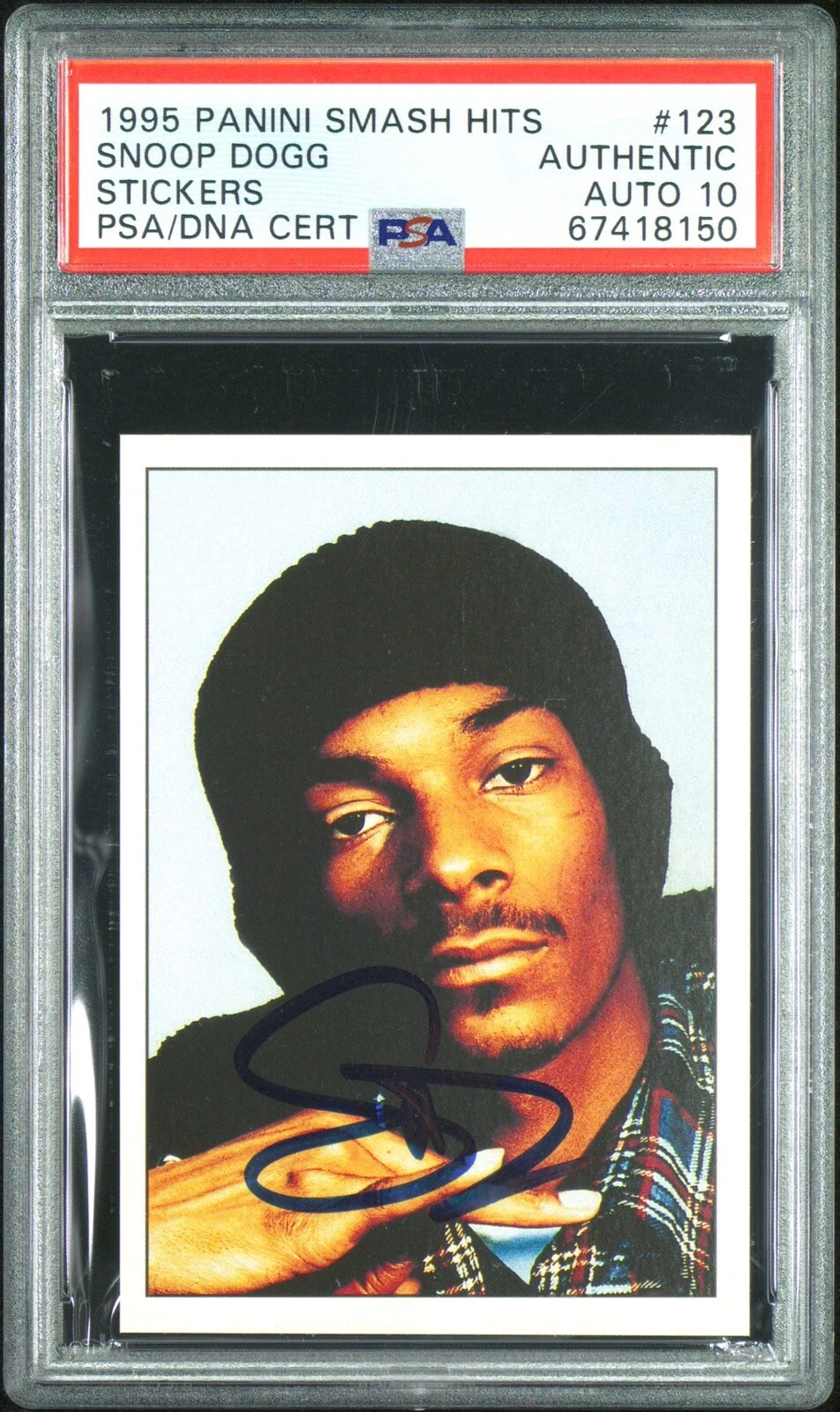 Snoop Dogg Signed 1995 Panini Smash Hits Rookie Card #123 Psa/Dna GEM MT 10 AUTO