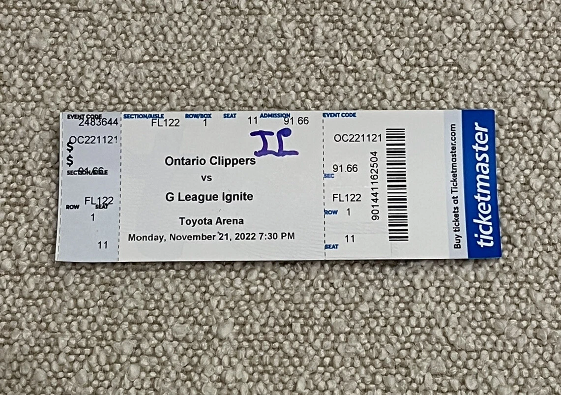 Jason Preston Signed Ticket Stub Ontario Clippers vs G League Ignite 11/21/22