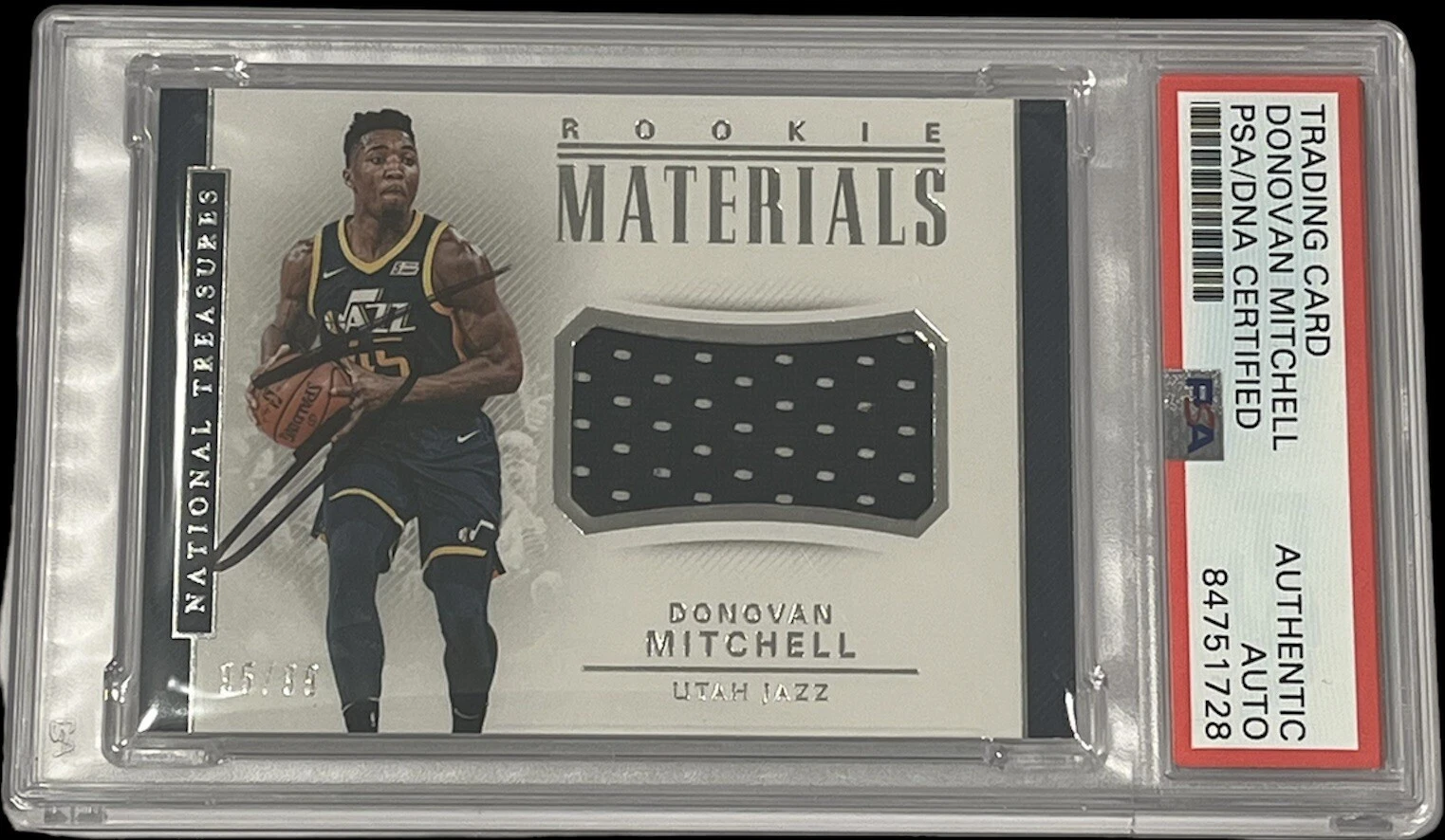 Donovan Mitchell Signed 2017 National Treasures Rookie Materials RPA /99 Psa