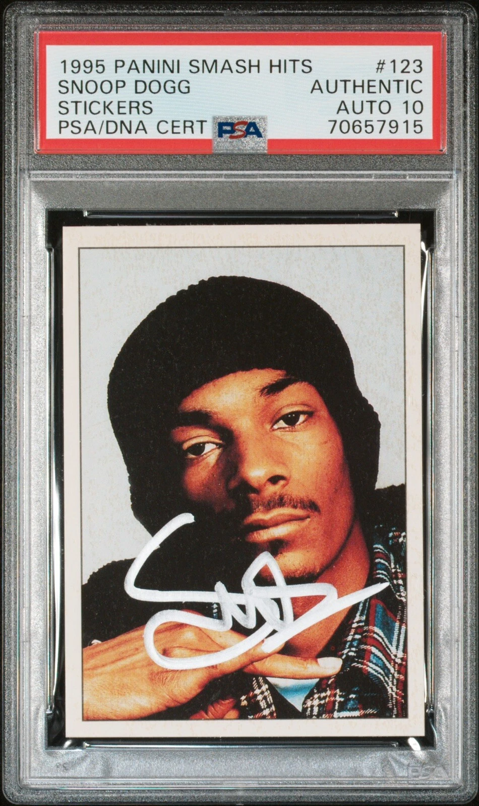 Snoop Dogg Signed 1995 Panini Smash Hits Rookie Card #123 Psa GEM MINT 10 AUTO