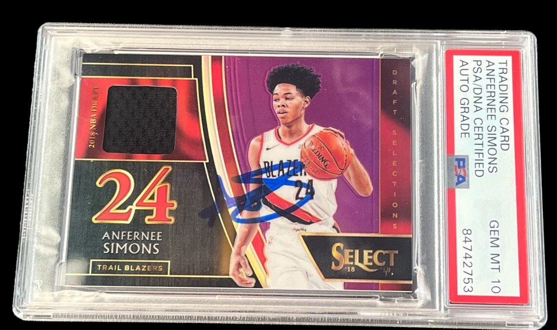 Anfernee Simons Signed 2018 Panini Select Purple RPA /99 Psa GEM MINT 10 AUTO RC