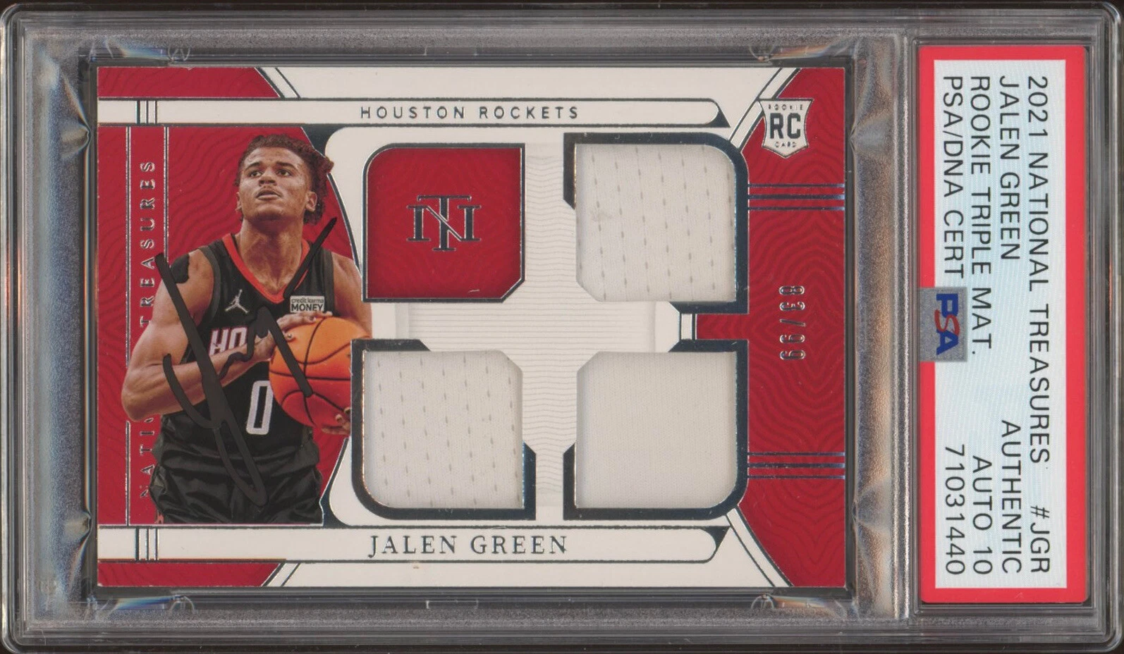 2021 Panini National Treasures Jalen Green Rookie RPA /99 Psa GEM MINT 10 AUTO