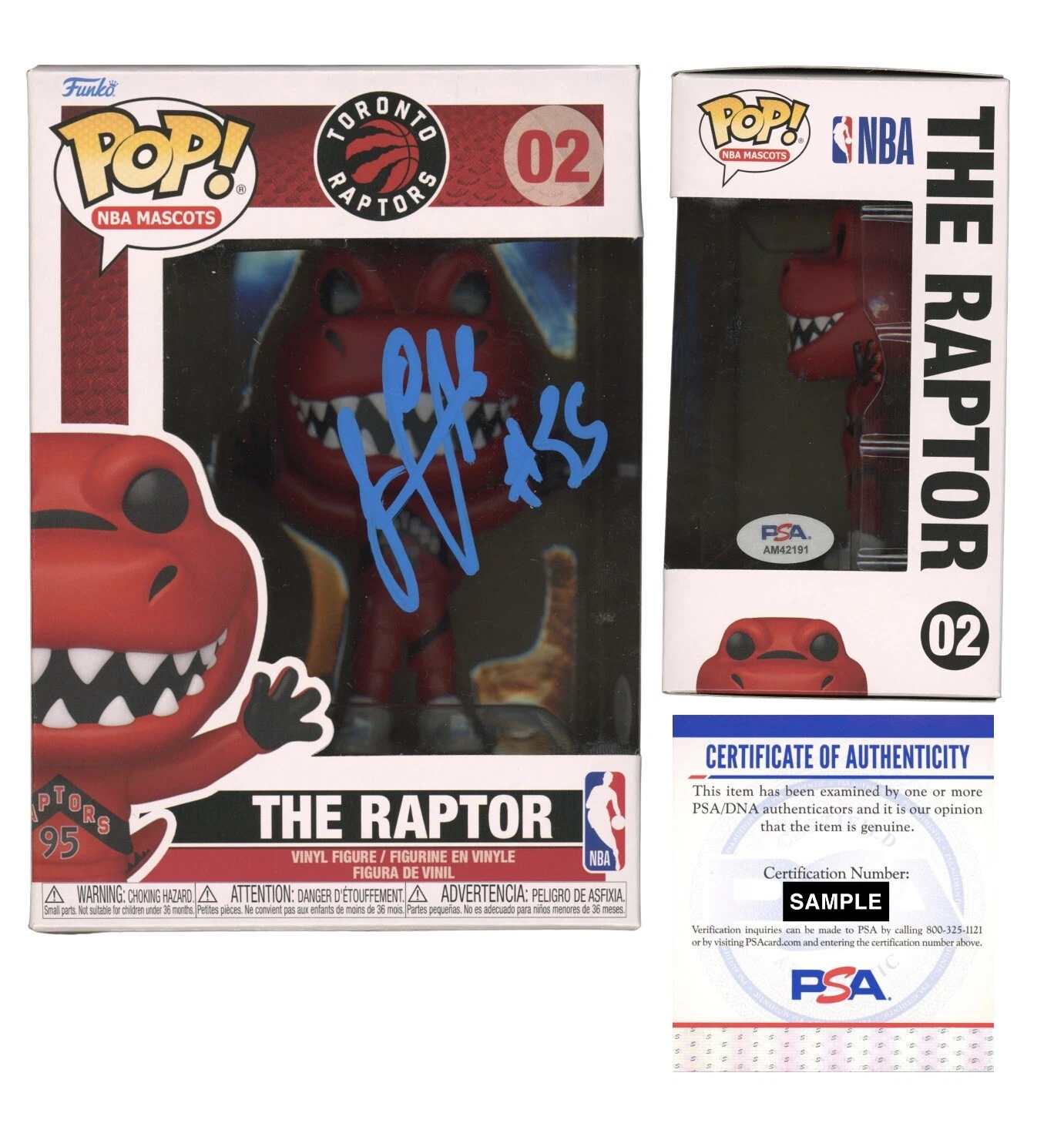 Christian Koloko Signed Autographed NBA The Raptor Funko Pop #02 Psa/Dna Raptors