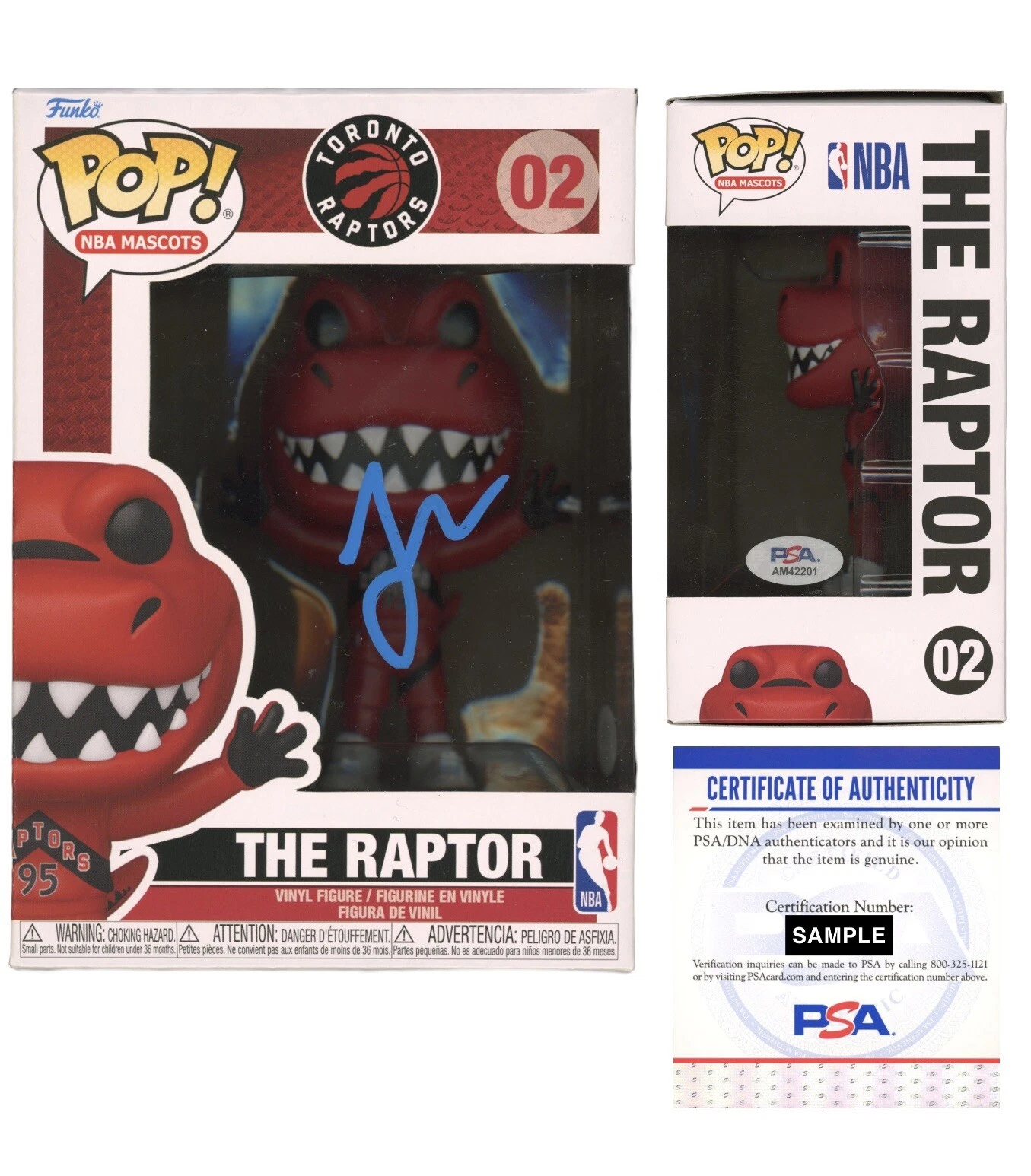 Juancho Hernangomez Signed NBA The Raptor Funko Pop #02 Psa/Dna Raptors Bo Cruz