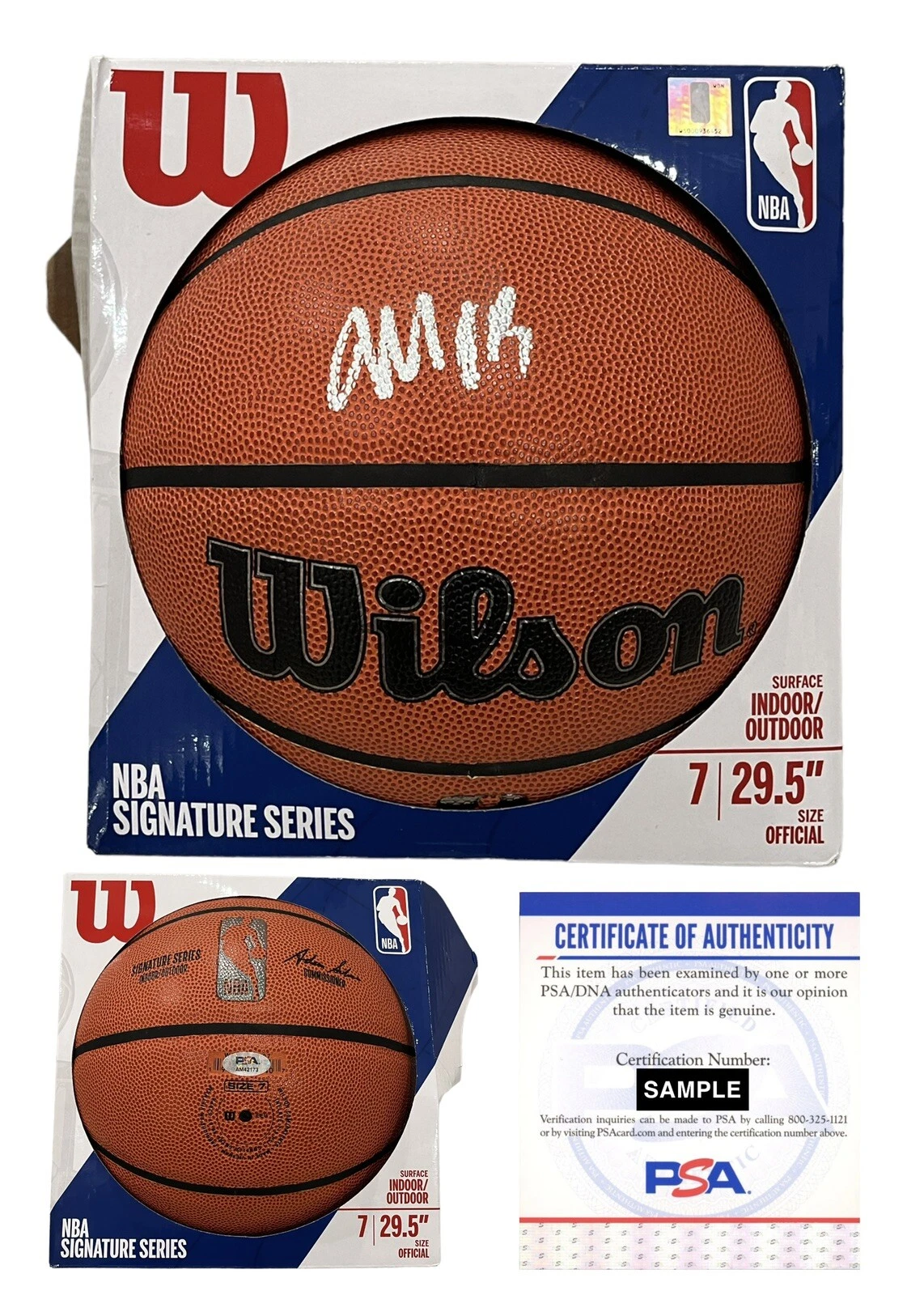 MarJon Beauchamp Signed Auto NBA Wilson Basketball Psa/Dna Coa Milwaukee Bucks