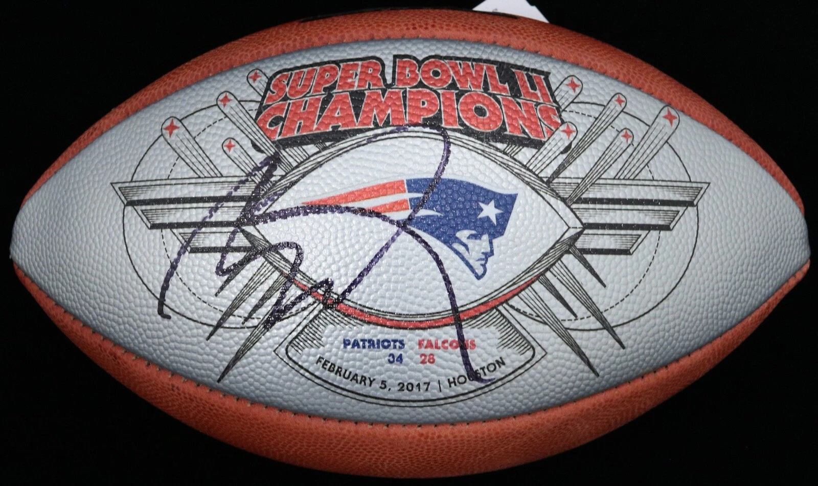 Tom Brady Signed Official Super Bowl LI Champions Football Psa/Dna LOA Patriots