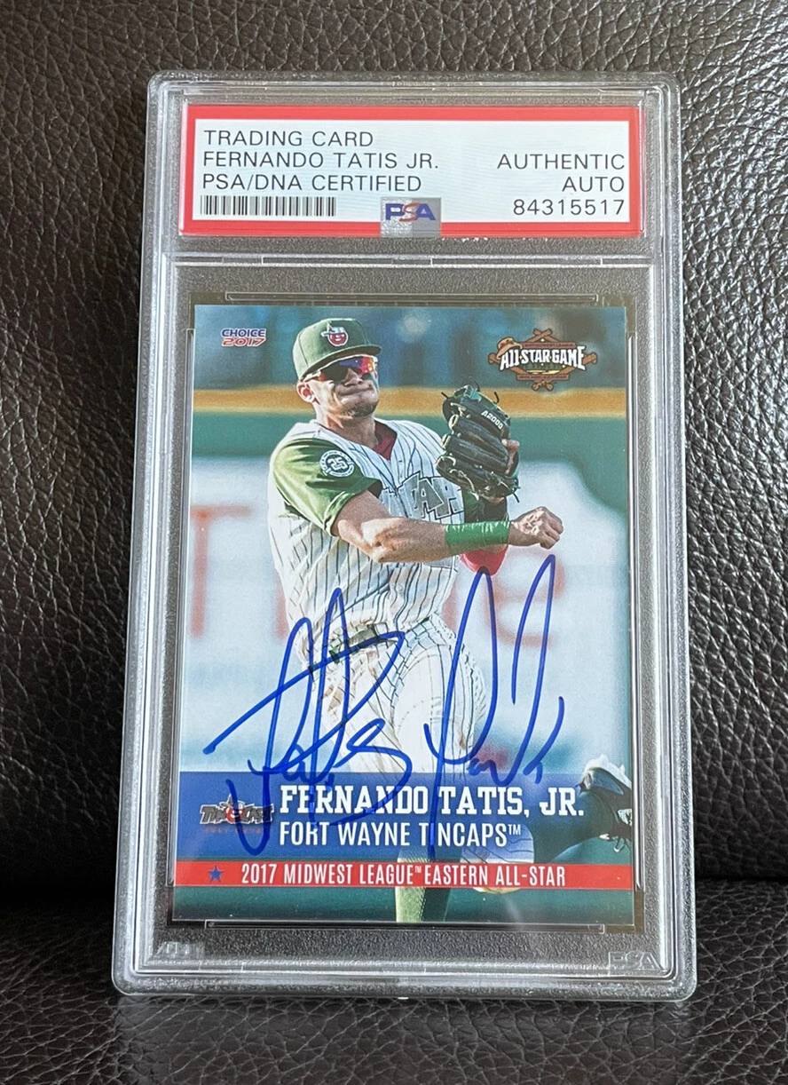 Fernando Tatis Jr Signed 2017 Midwest League All Star Game Card Psa/Dna Slabbed