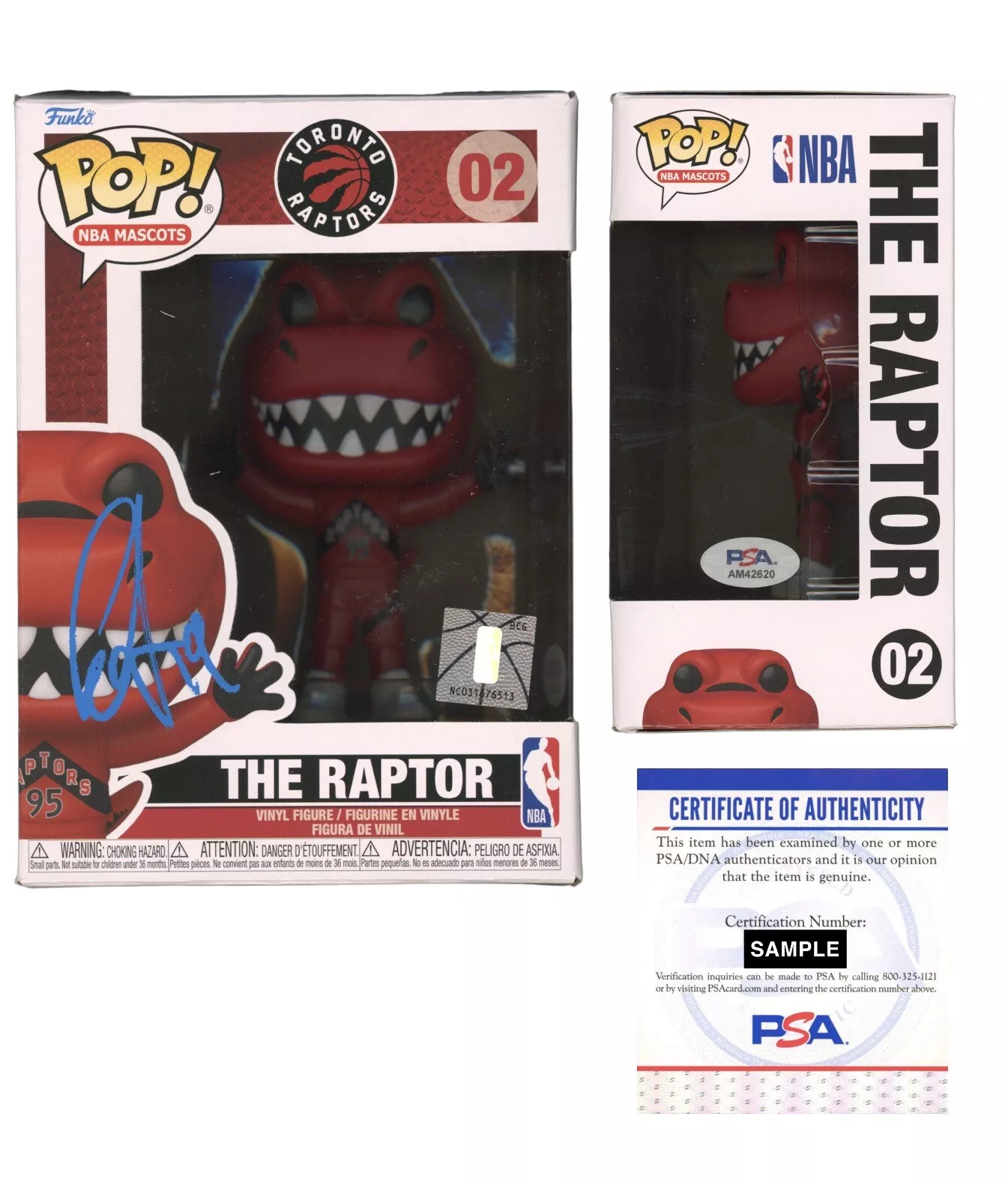 Jakob Poeltl Signed Autographed NBA The Raptor Funko Pop #02 Psa/Dna Coa Raptors