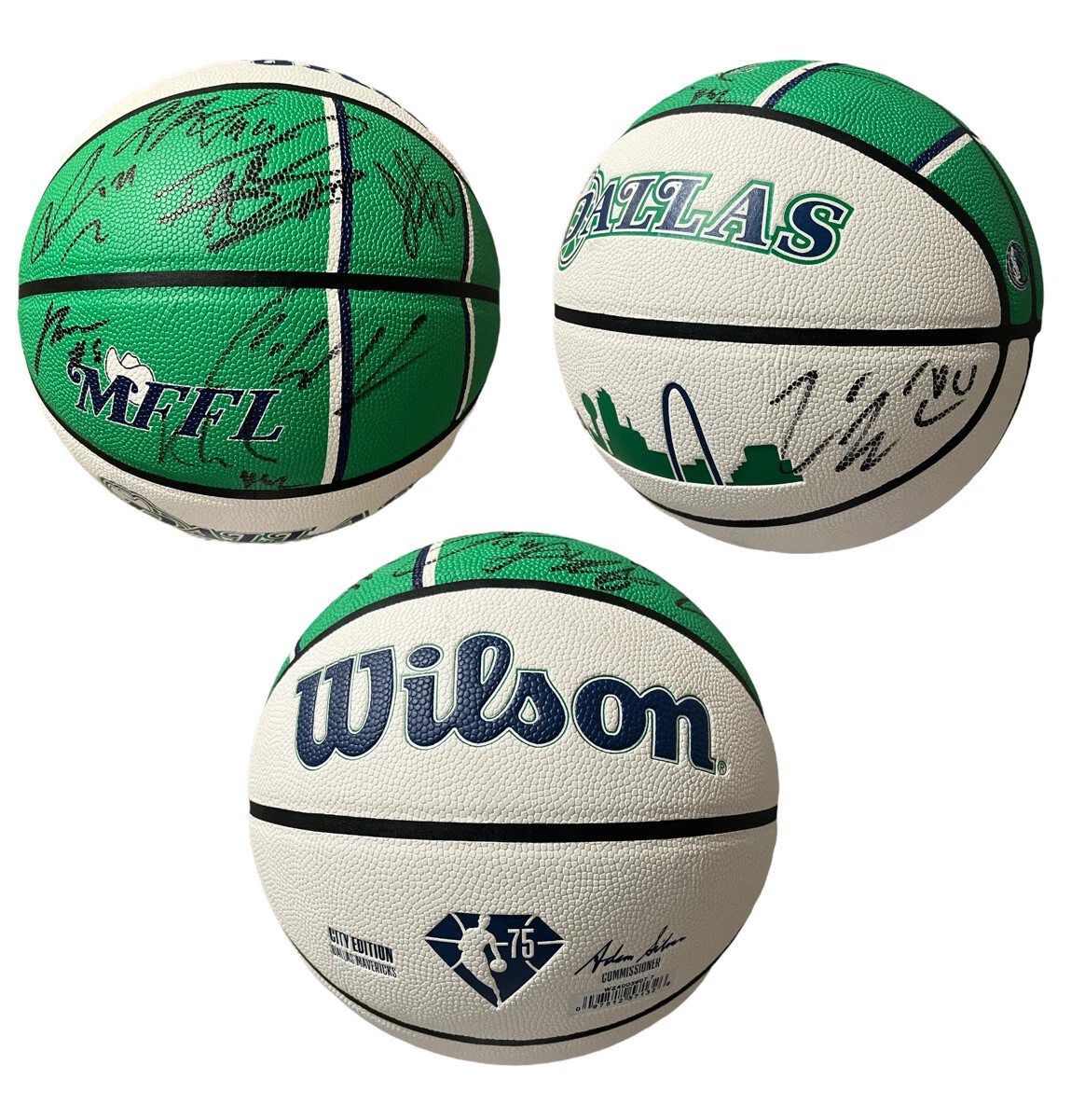 2022-2023 Dallas Mavericks Signed Autographed Team City Ed Basketball 8 AUTOS