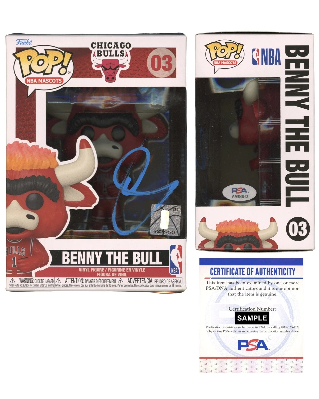 DeMar DeRozan Signed NBA Benny The Bull Funko Pop Auto #03 Psa/Dna Chicago Bulls