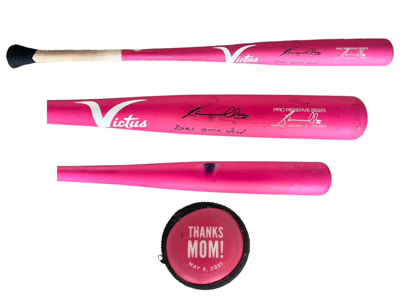 ROBERT HASSELL III SIGNED + GAME USED UNCRACKED 2021 MOTHERS DAY BAT COLLECTIBLE MEMORABILIA