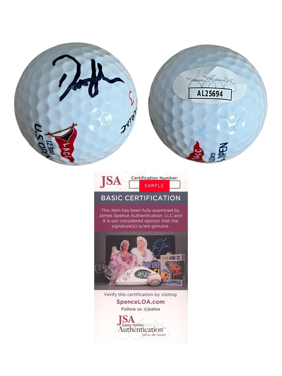Dustin Johnson Signed 2023 123rd US Open Championship Golf Ball LACC JSA Coa