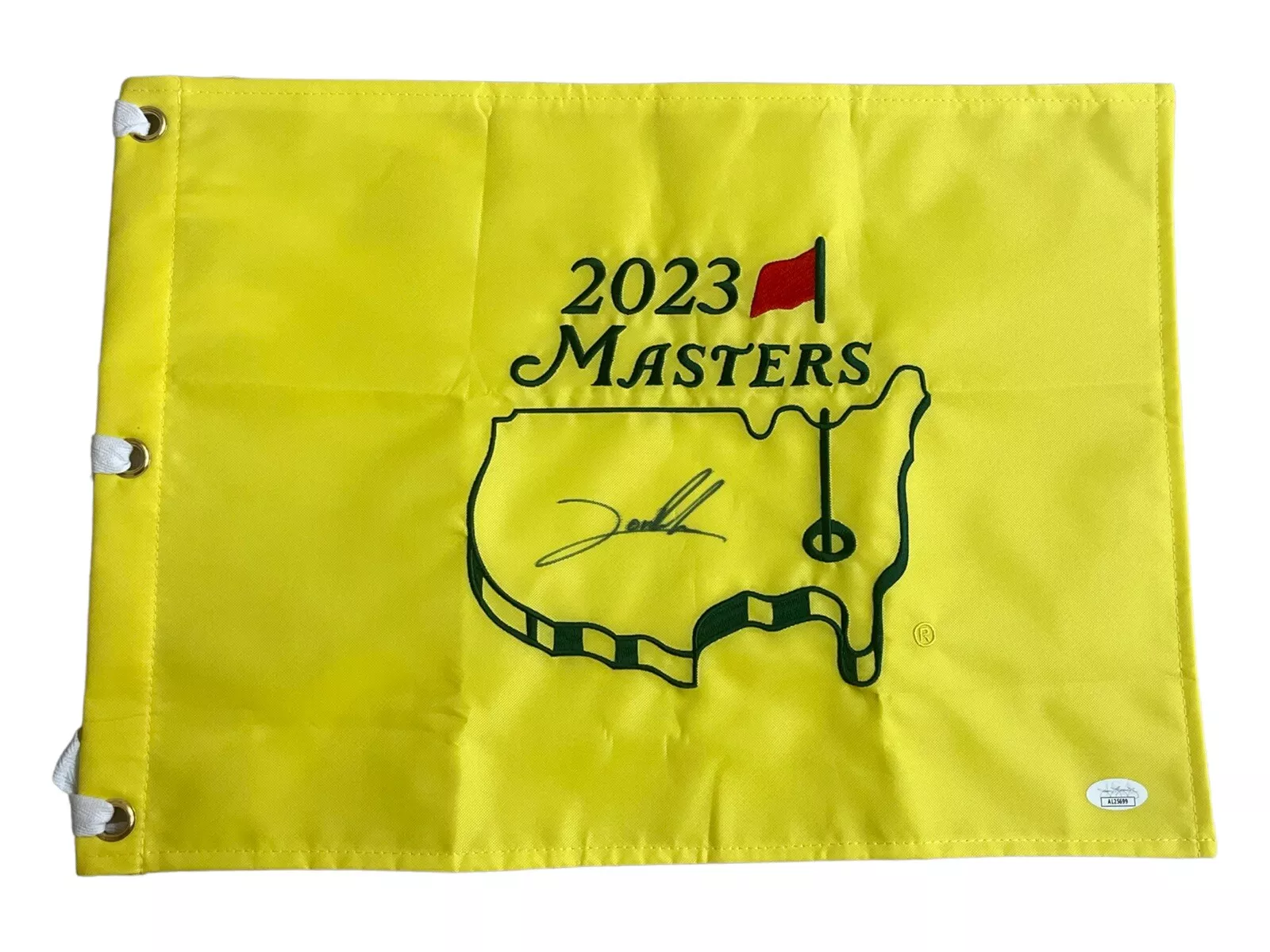 Jon Rahm Signed Auto 2023 Masters Pin Flag Champion Augusta National JSA Coa