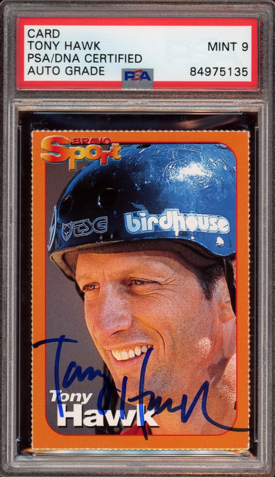TONY HAWK SIGNED 1999 BRAVO SPORTS SPORTKARTEN ROOKIE CARD #251 PSA MINT 9 AUTO COLLECTIBLE MEMORABILIA