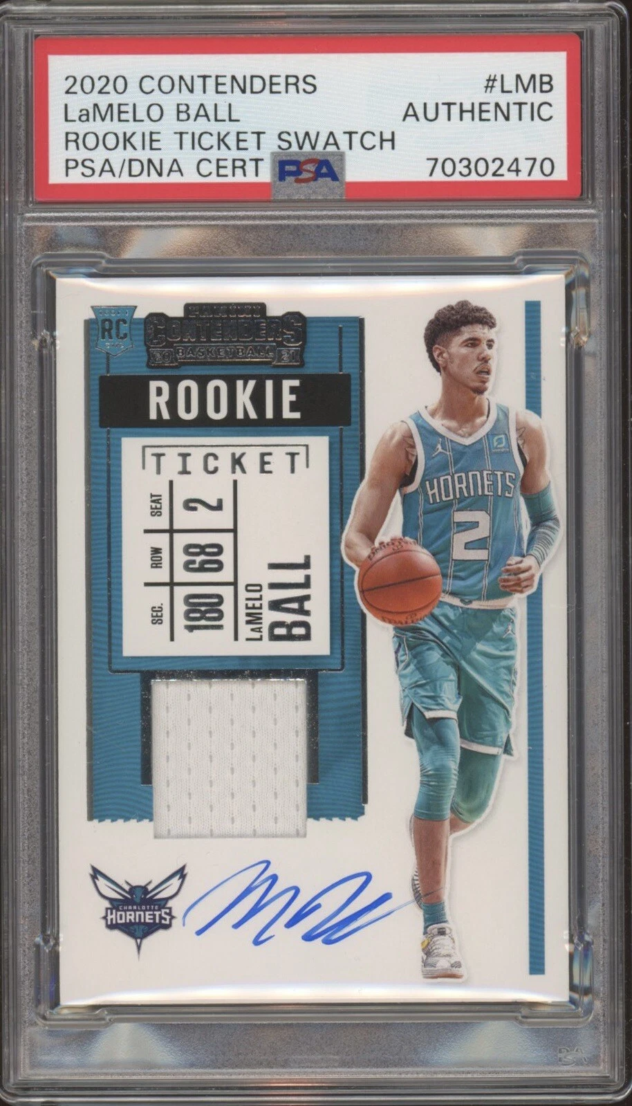 2020 Panini Contenders LaMelo Ball Rookie Ticket Swatch RPA Auto Psa/Dna RC