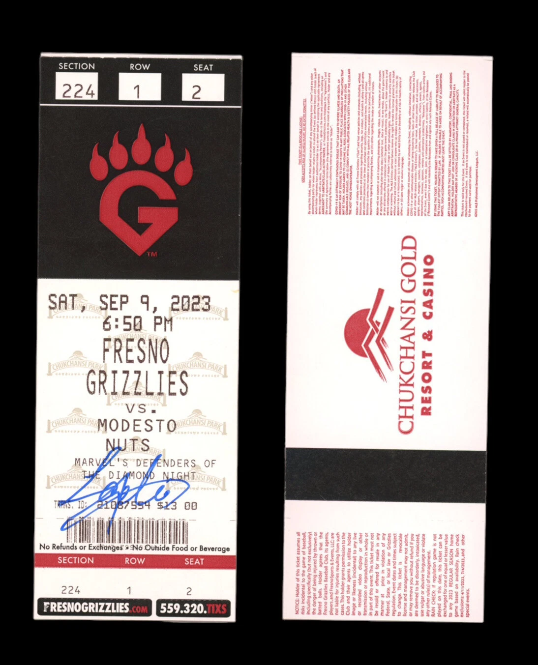 Lazaro Montes Signed Autographed Ticket Stub Modesto Nuts Mariners Prospect
