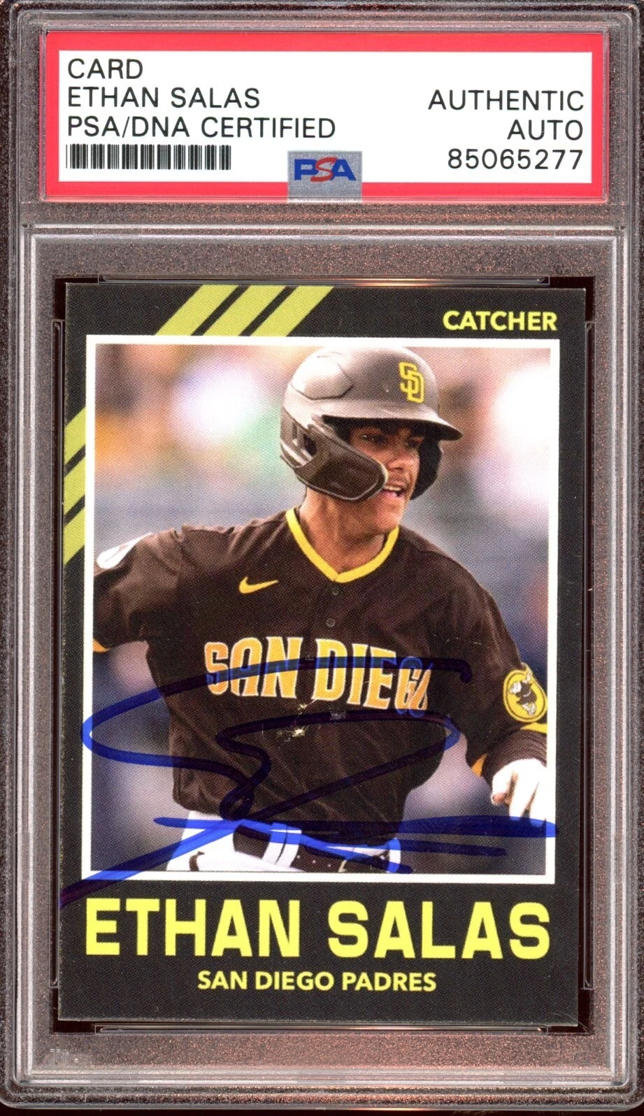 Ethan Salas Signed Custom Rookie Card Auto Psa/Dna Slab San Diego Padres RC